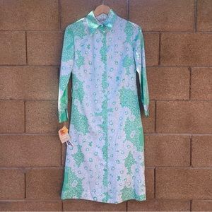 70s Deadstock Floral Lanvin Shirt Dress